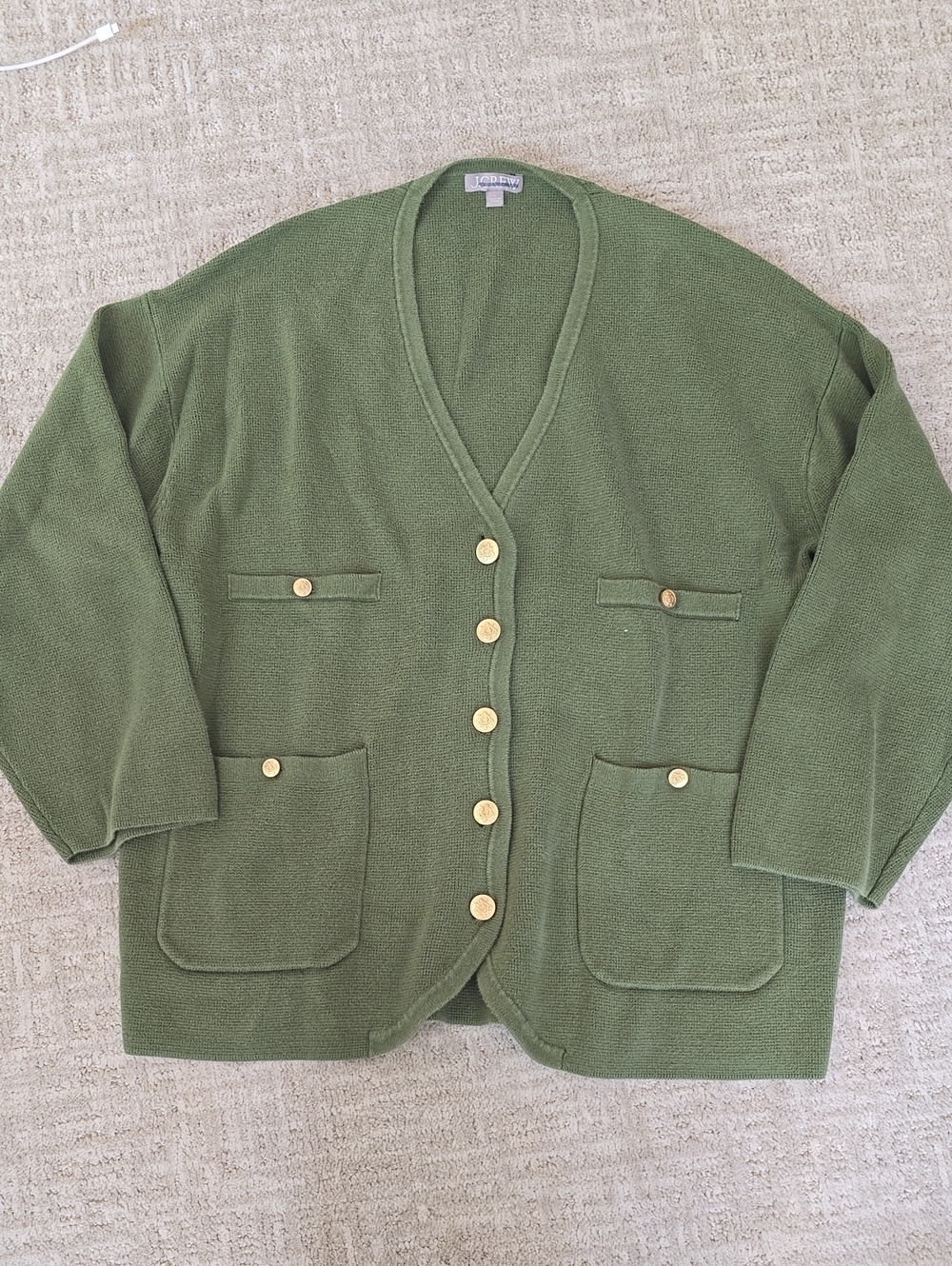 J. Crew | Olive Green Button-Front Cardigan Blazer